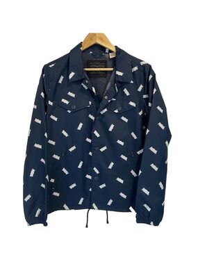 Levis windbreaker jacket lightweight mesh liner blue white unisex zip up small